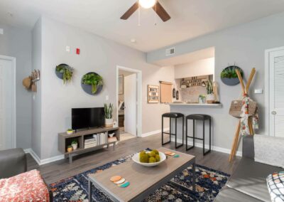 Living Room With Amenities at Cadence at Southern University's Student Apartments in Baton Rouge